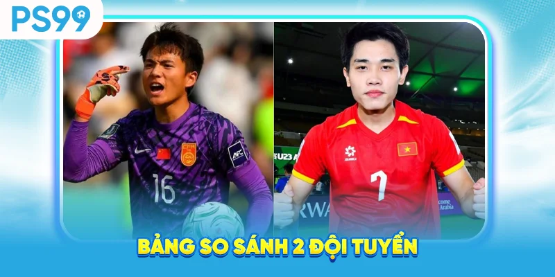 Bảng so sánh 2 đội tuyển